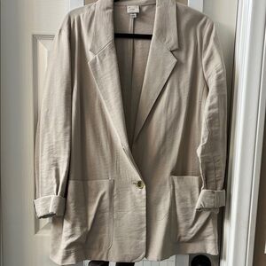a new day Light Tan Blazer longer length great for casual with jeans.
